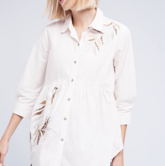 Anthropologie Tops - Anthro Holding Horses Embroidered Tunic Size Med